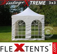 Reklamtält FleXtents Xtreme Vintage Style 3x3m Vit, inkl. 4 sidor
